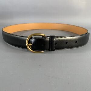 MORJAS Size 34 Black Gold Calfskin Leather Belt